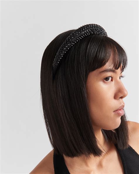 hairband prada|Black Satin Hairband .